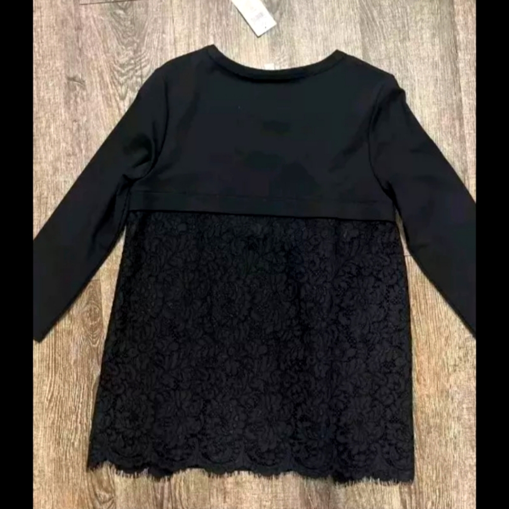 J. Jill Black Ponte Dressy Knit and Lace, XS $79
